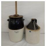 4G. STONEWARE CHURN, 2G. JUG