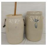 4G. AND 5G. STONEWARE CHURNS