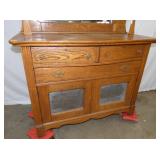 VIEW 2 CLOSEUP BASE OAK SIDEBOARD