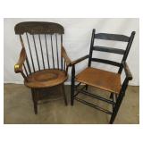 EARLY STENCILED POTTERY CHAIR, OTHER