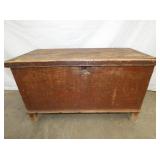 EARLY BLANKET BOX W/ OLD RED PAINT