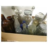 VARIOUS JARS AND BOTTLES