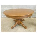 OAK DINNING TABLE W/ CLAW FEET
