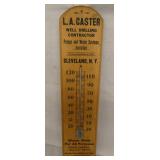 L. CASTER WOODEN EQUIPMENT THERMOMETER