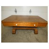 OAK LIB. TABLE W/ DRAWER