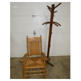 OAK ACORN ROCKER, HALL RACK