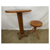 PIANO STOOL, OAK CANDLE STAND