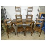 MODERN TABLE SET W/ 6 MATCHING CHAIRS