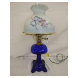 BLUE PARLOR LAMP W/ SHADE