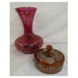 CUT TO CLEAR 8IN VASE, CANDY DISH