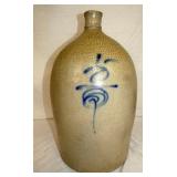 4G. STONEWARE JUG W/ BLUE COBALT
