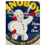 UNUSUAL PORC. 23IN SNOBOY SIGN