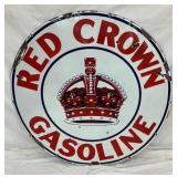 42IN PORC. RED CROWN GASOLINE SIGN