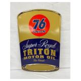 EMB. 76 UNION TRITON OIL CAN SIGN