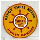 40IN PORC. DS SHELL DEPOT MARINA SIGN