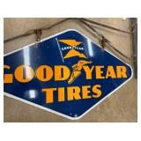 PORC. GOODYEAR TIRES SIGN W/ BRACKET