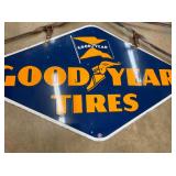 PORC. GOODYEAR SWINGER SIGN W/ BRACKET