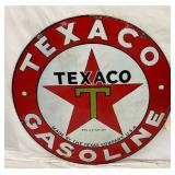 42IN DS PORC. TEXACO GASOLINE SIGN