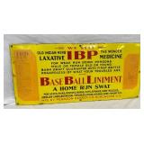 RARE PORC. IBP BASEBALL LINIMENT SIGN