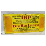 RARE PORC. IBP BASEBALL LINIMENT SIGN