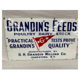 PORC. GRANDINS FEEDS DEALER SIGN 30X18