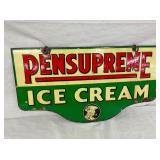 EARLY PORC. PENSUPREME ICE CREAM SIGN