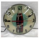 15IN GRAPETTE LIGHTUP CLOCK W/ BOTTLE