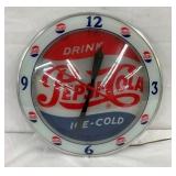 15IN PEPSI DOUBLE BUBBLE LIGHTUP CLOCK