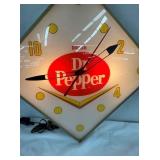 LIGHTED DIAMOND DR. PEPPER CLOCK