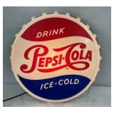 RARE LIGHTUP PEPSI CAP SIGN