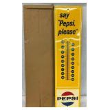 NOS 7X28 PEPSI "PLEASE" THERM. W/ BOX