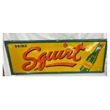 EMB. 1963 SQUIRT SIGN W/ BACOTTLE