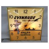 15IN EVINRUDE CLOCK NICE GRAPHICS