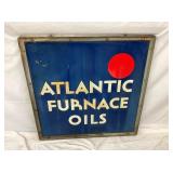 SIDE 2 PORC. ATLANTIC OILS SIGN W/ FRAME