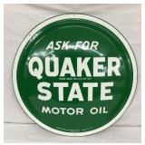 24IN NICE QUAKER STATE CONVEX OIL SIGN