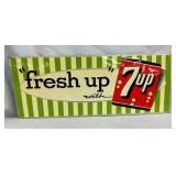 EMB. "FRESH UP" 7UP 1954 SIGN