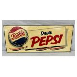 1952 EMB. DRINK PEPSI SIGN W/ CAP