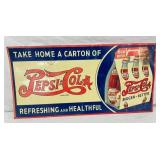 EARLY PEPSI DOUBLE DOT SIGN W/ CARTON