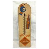 RARE WOODEN ORANGE CRUSH THERMOMETER