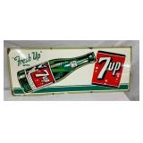 1951 PORC. 7UP SIGN W/ BOTTLE