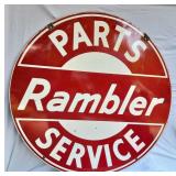 42IN PORC.DS RAMBLER PARTS DEALER SIGN