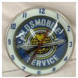 15IN DOUBLE BUBBLE OLDSMOBILE CLOCK