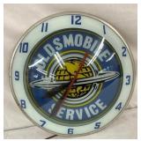 15IN DOUBLE BUBBLE OLDSMOBILE CLOCK