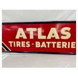 EMB. 1938 ATLAS TIRE/BATTERIES SIGN