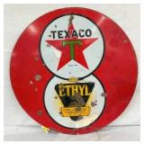 30IN PORC. TEXACO ETHYL EIGHT BALL SIGN