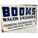 NOS EMB. BOOMS WAGON UNLOADER SIGN