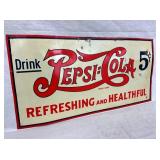 EARLY PEPSI DOUBLE DOT SIGN 5CENT