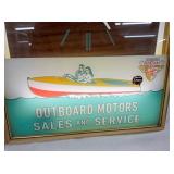 LIGHTUP OUTBOARD MOTORS CLOCK