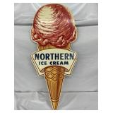 EARLY DS NORTHERN ICE CREAM DIE CUT SIGN