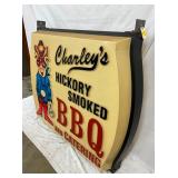 EMB. DS CHARLEYS BBQ CAN SIGN